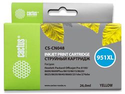 Картридж Cactus CS-CN048  № 951XL желтый совместимый с hp 951XL