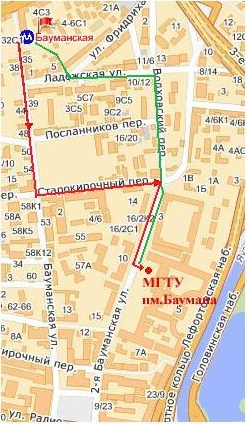 Как пройти от метро Бауманская